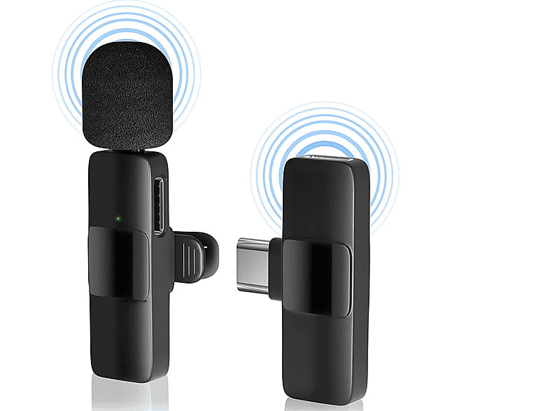 Micrófono Inalámbrico Para iPhone iPad Y Android Negro