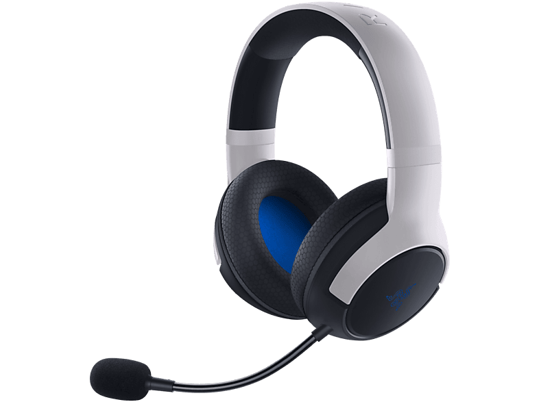 RAZER RZ04-03980100-R3M1 KAIRA FOR PLAYSTATION, Bluetooth Headset Gaming Weiß/Schwarz/Blau kabelloses On-ear