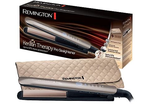 Planchas Alisadoras de Pelo - REMINGTON Plancha para el Pelo Remington  Keratin Therapy Pro S8590/ Gris, 46 W, 230 °C, Gris