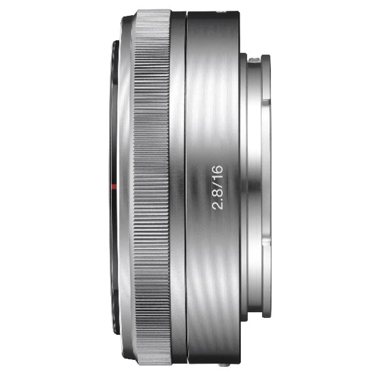 SONY (Objektiv f/2.8 Blende 16 SEL ASPH, Sony 16F28 für E-Mount, - F2,8/16MM E-MOUNT mm Silber) Circulare