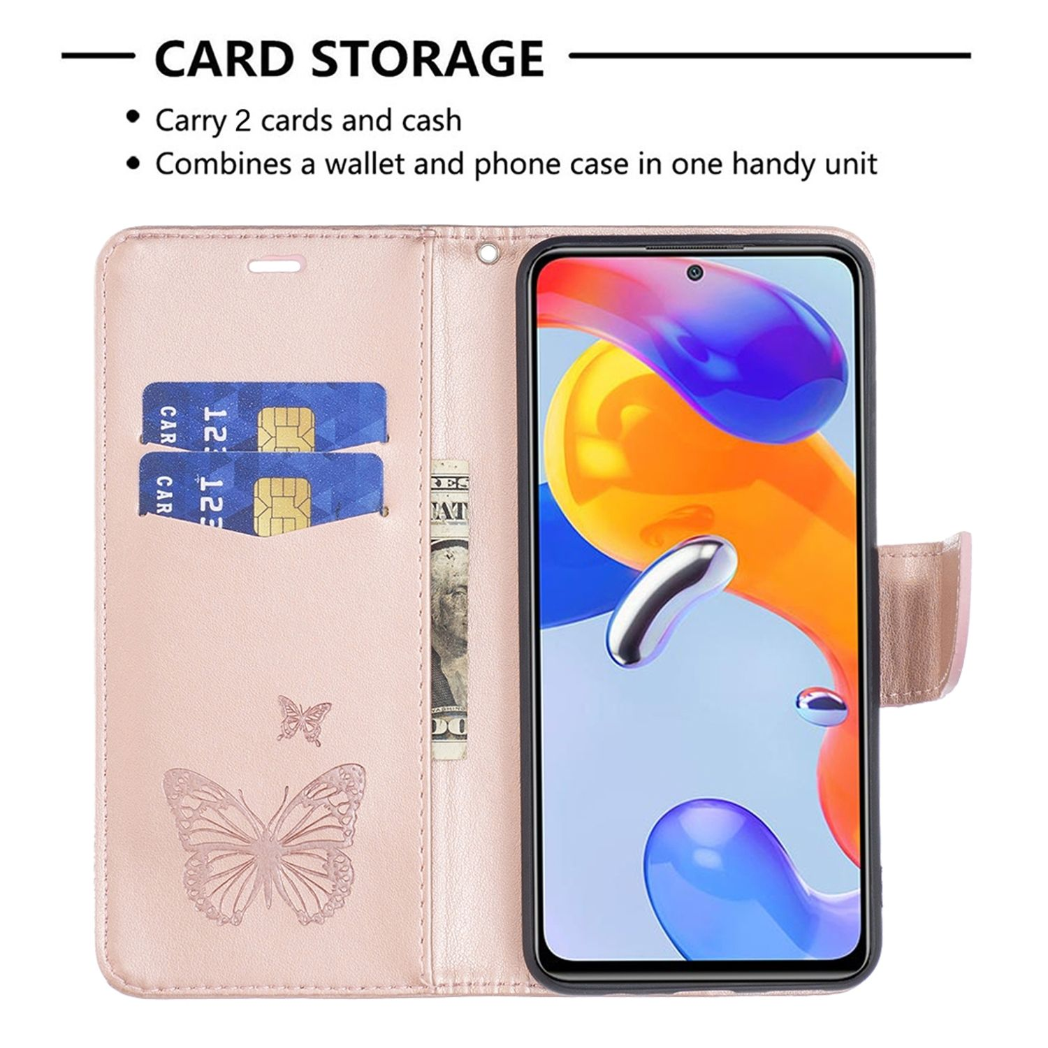 Case, Bookcover, Redmi DESIGN / Note Rosengold KÖNIG Book 5G, 11 11 Pro+ Note Xiaomi, Pro