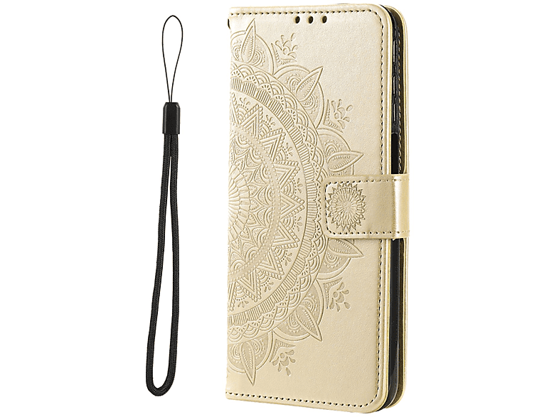 KÖNIG DESIGN Book Case, Bookcover, Xiaomi, Redmi Note 11 / Note 11S Global, Gold