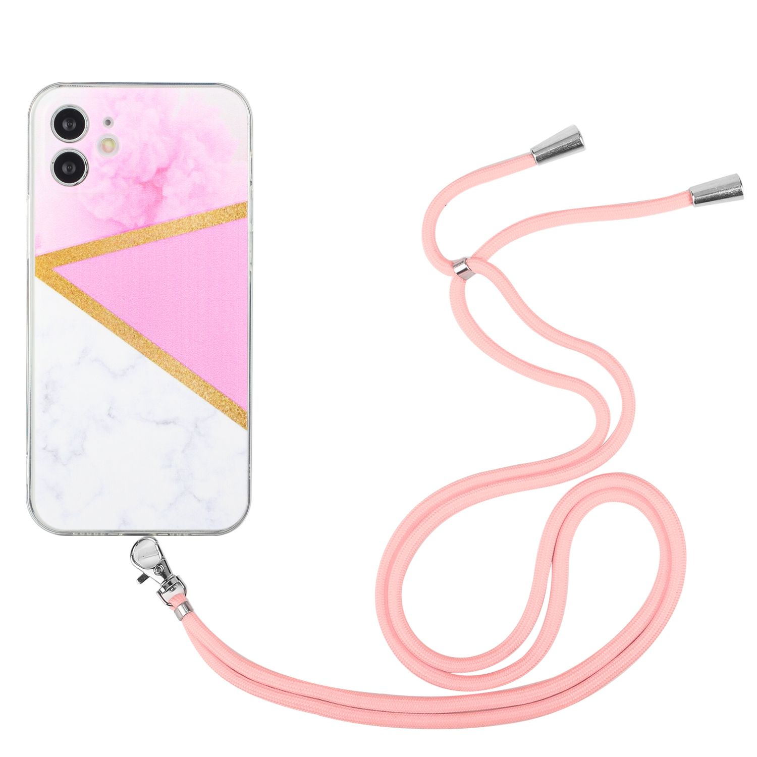 Apple, Rosa iPhone KÖNIG Mini, DESIGN 12 Case, Umhängetasche, Marmor