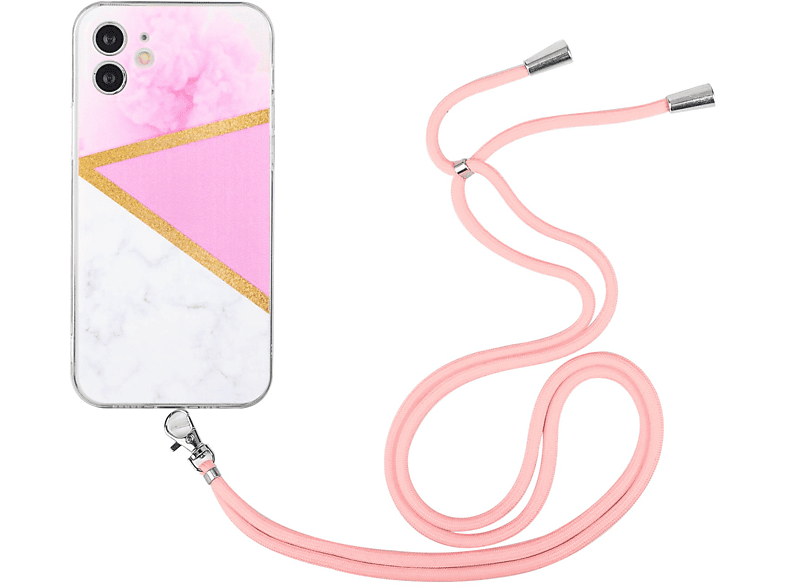 Apple, Rosa iPhone KÖNIG Mini, DESIGN 12 Case, Umhängetasche, Marmor
