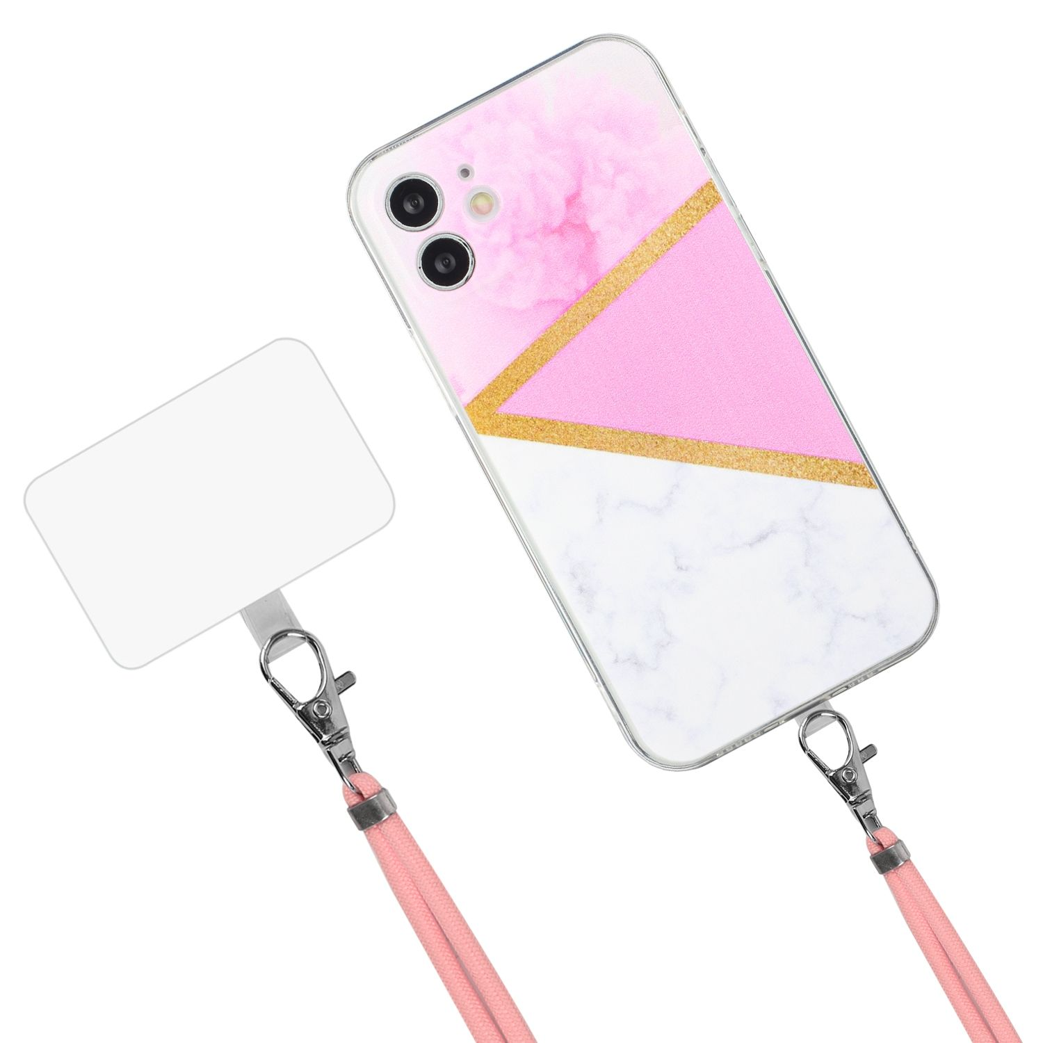 iPhone Case, Mini, KÖNIG Marmor Rosa Apple, DESIGN 12 Umhängetasche,