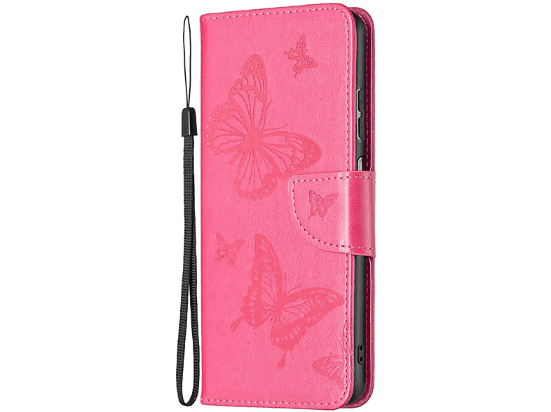 KÖNIG DESIGN Book Case, Bookcover, Samsung, A23, Rot Rosa Galaxy