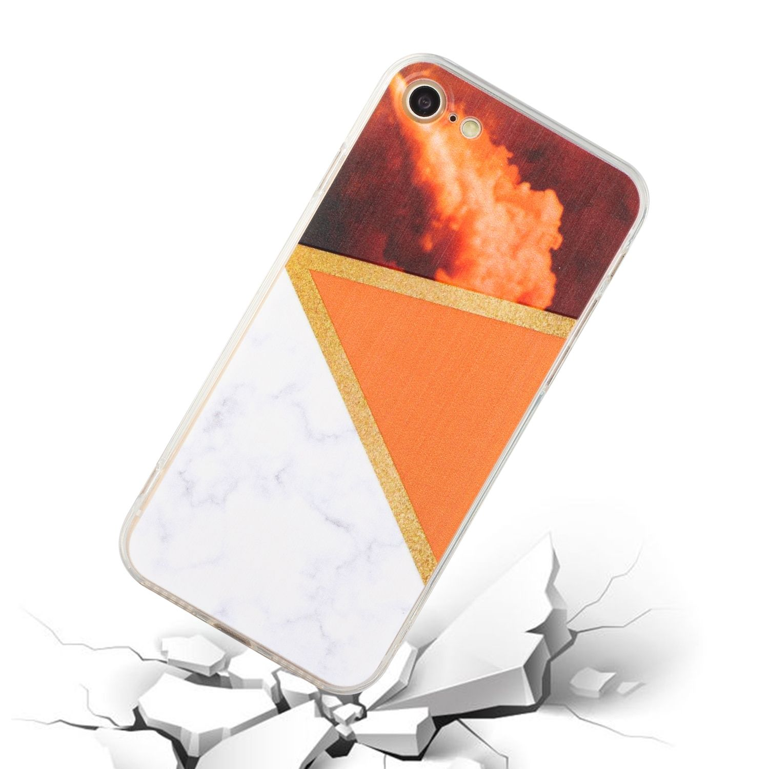 KÖNIG DESIGN Case, Backcover, Apple, / iPhone / Orange SE 8 2022, / 2020 7