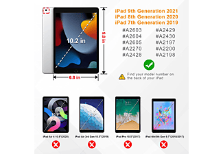 FINTIE Hülle + Tastatur, Bookcover, iPad, iPad 10.2 Zoll (9. Generation 2021/8. Gen 2020/7. Gen 2019), Sternenhimmel