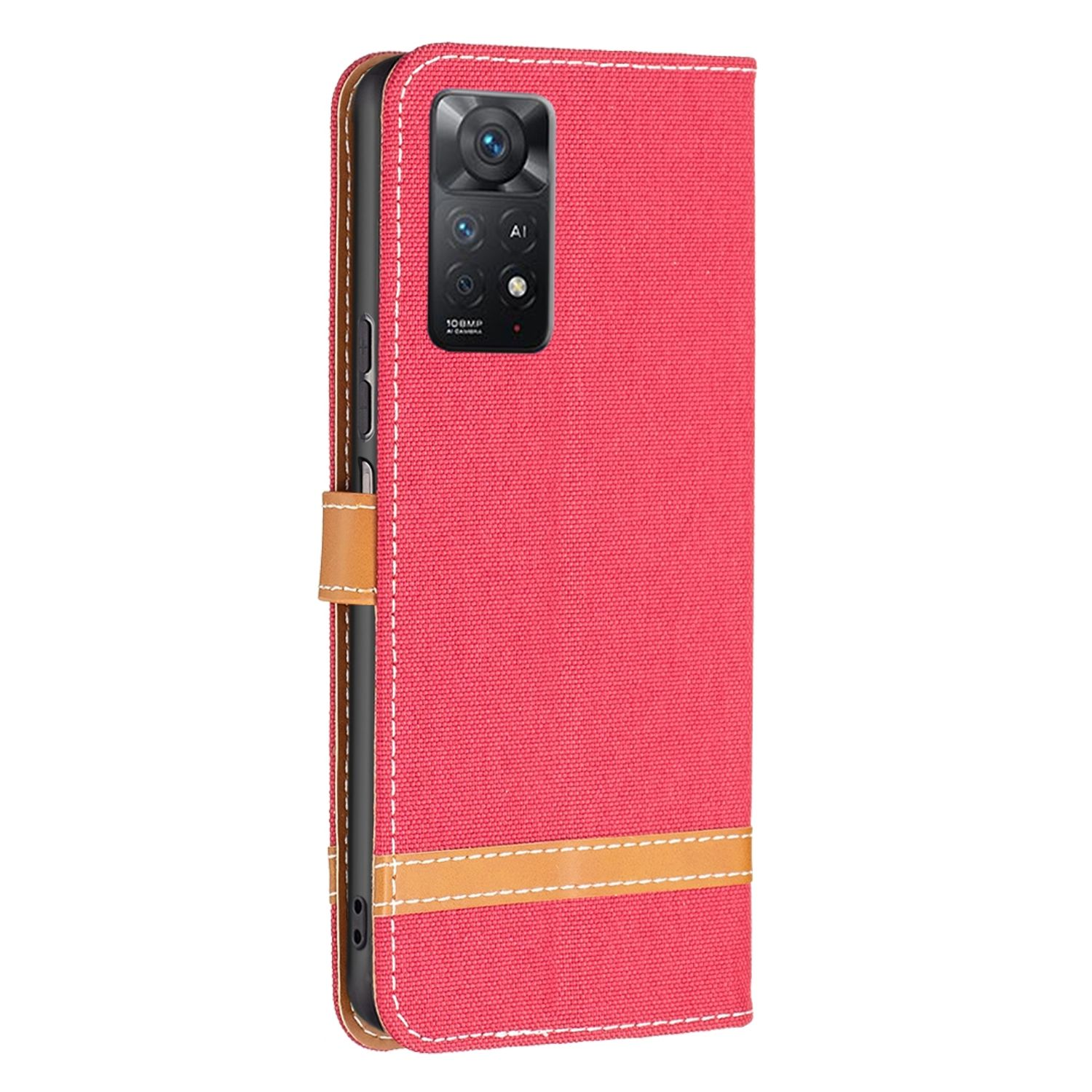 Book Xiaomi, 11 Pro+ KÖNIG Redmi Note DESIGN Pro Note Rot Bookcover, 11 5G, / Case,