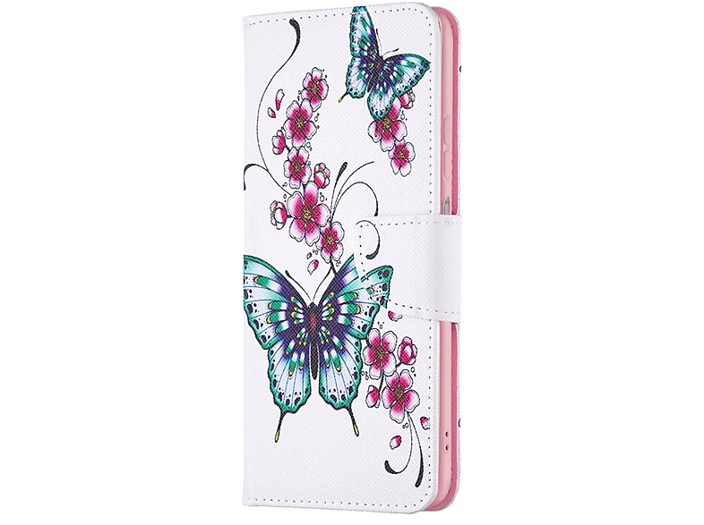 Book A23, DESIGN Samsung, Case, Galaxy KÖNIG Bookcover, Pfirsichblütenschmetterling