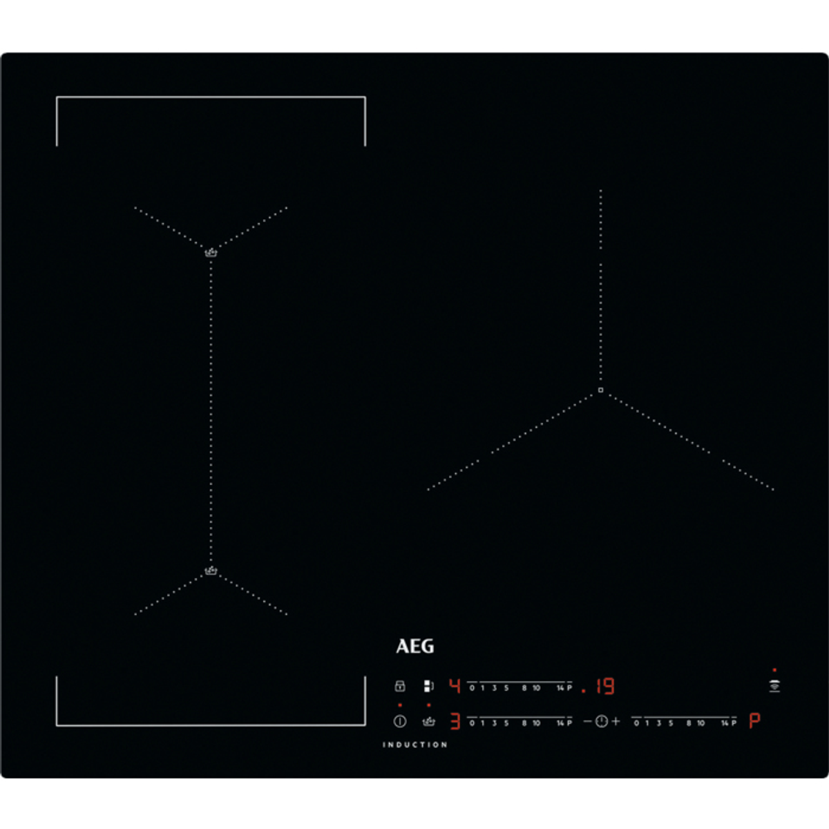 Placa de vitrocerámica - IAE63421CB AEG, Eléctrica, 3 zonas, Negro