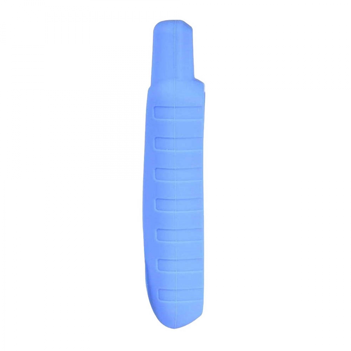 Blaue Handyhülle, Seitenansicht. Die Hülle ist blau und hat vertikale Linien für Grip.