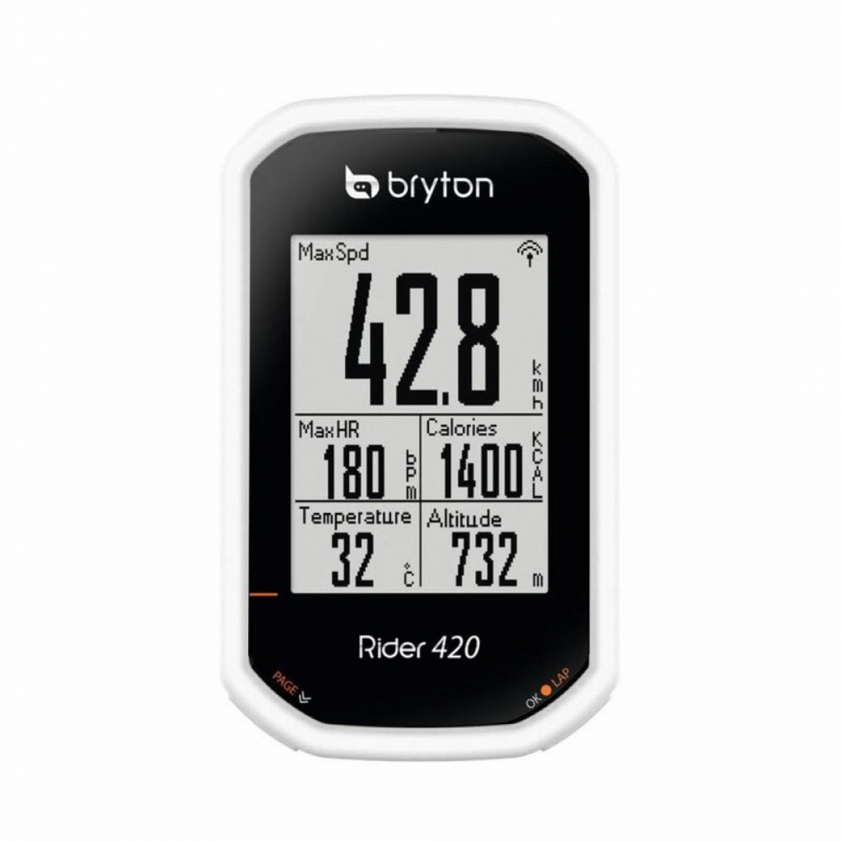 CASEONLINE GPS, Rider Bryton, Backcover, 420 T, Weiß