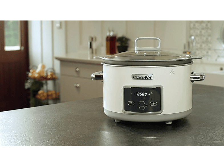 Olla de cocción lenta  Crock-Pot CSC052X, 220 W, 4.7 l, Temporizador  digital programable, Negro