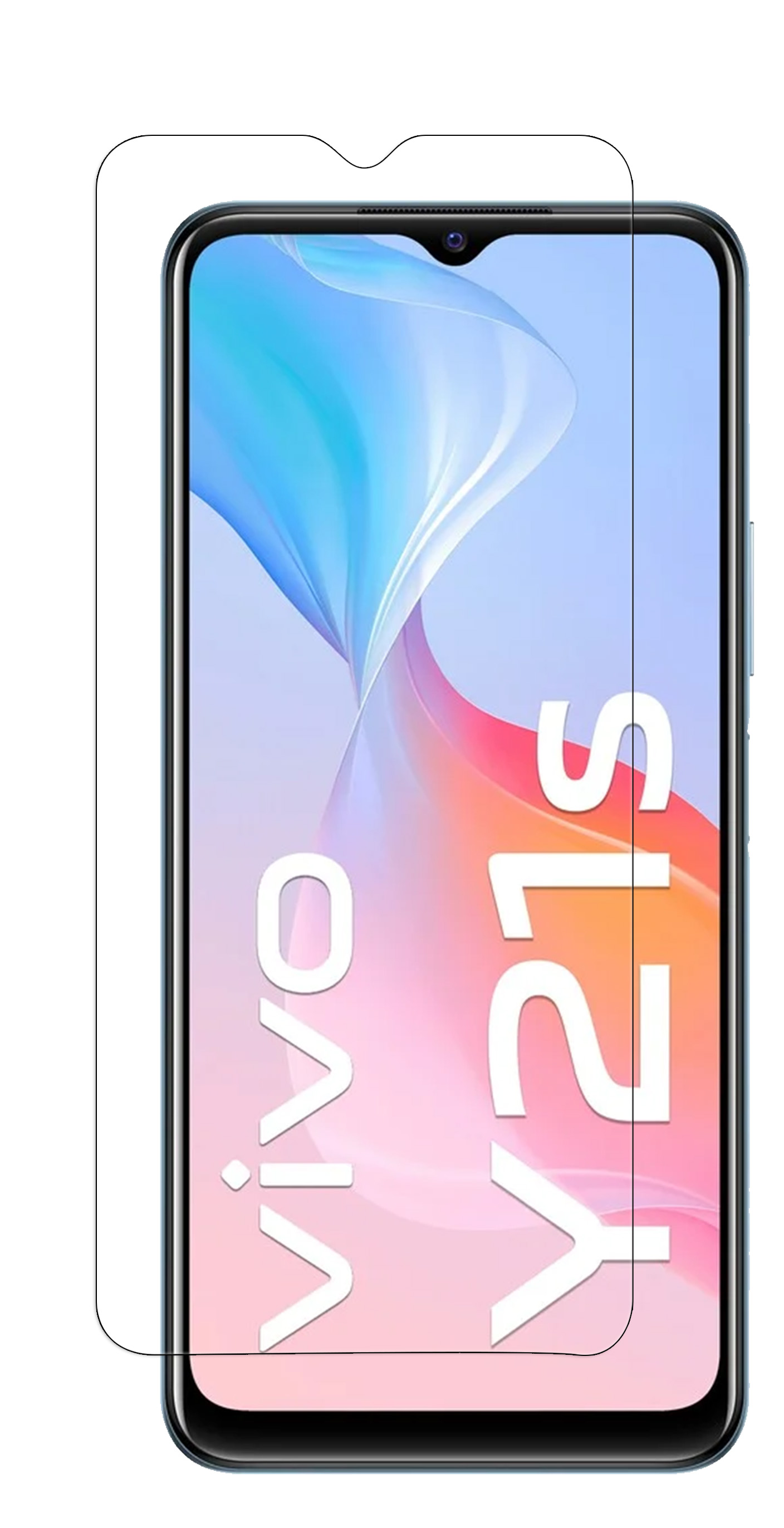 Smartphone-Bildschirm mit angebrachter Schutzfolie.