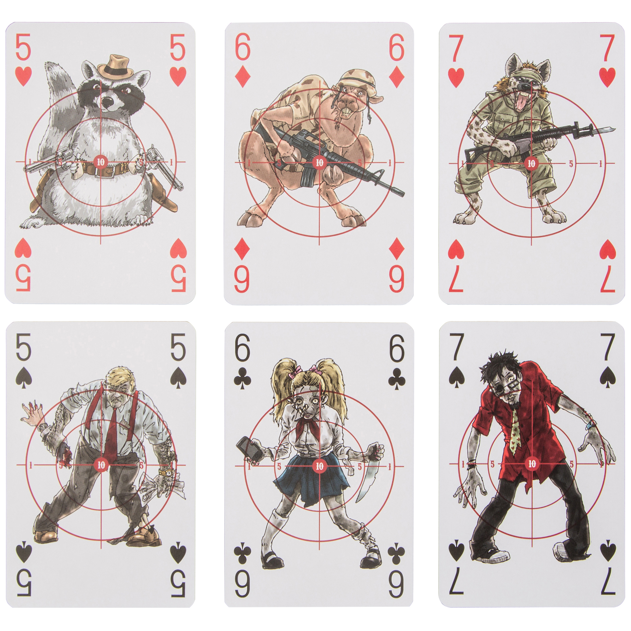 Zombie- 55 im & Karten ZOOMYO Kartenspiel/Zielkarten Western-, Military-Design, Kartenspiel