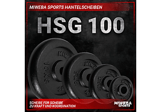 MIWEBA SPORTS  HSG100 2x 10 kg Hantelscheibe, schwarz