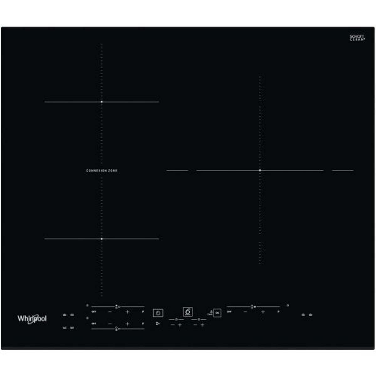 Placa de vitrocerámica - WB B3760 BF WHIRLPOOL, Eléctrica, 3 zonas, Negro