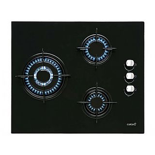 Placa de gas - CATA CIB 6021 BK, 4 zonas, 59 cm, Negro