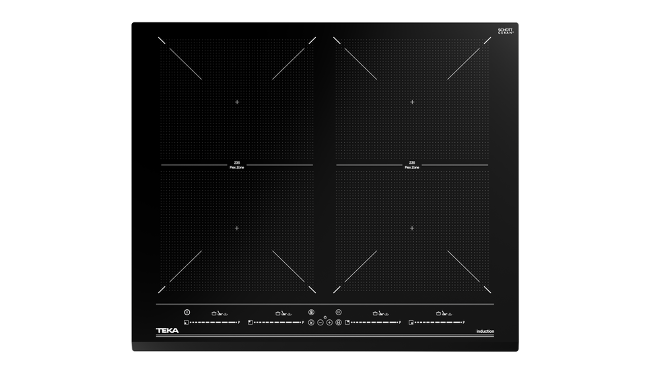 Placa de vitrocerámica - IZF 64600 BK MSP TEKA, Eléctrica, 6 zonas de cocción (4 + 2 Flex combinadas), Negro