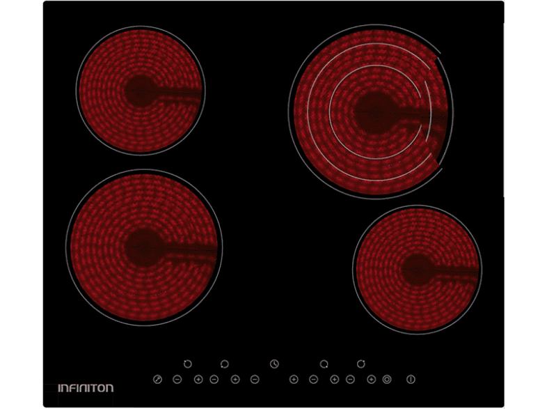 Placa vitrocerámica Infiniton VIT4T23 4 zonas 60cm control en tempera
