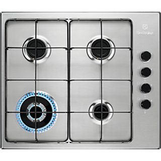 Placa de gas - ELECTROLUX EGS6414X, 4 zona(s) zonas, 59,4 cm, Inox