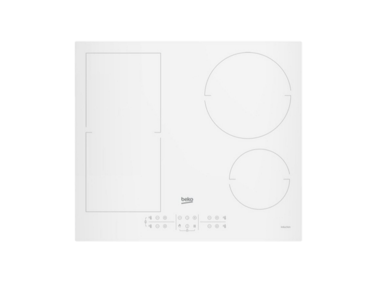 Placa de vitrocerámica - HII64200FMTW BEKO, Eléctrica, 4 zona(s), Blanco