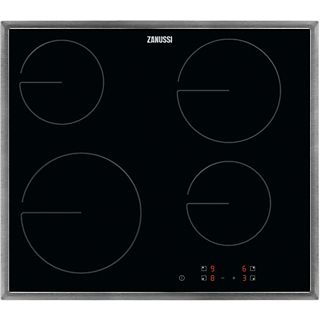 Placa de vitrocerámica - ZANUSSI ZHRN641X, 4 zonas, 57,6 cm, Negro