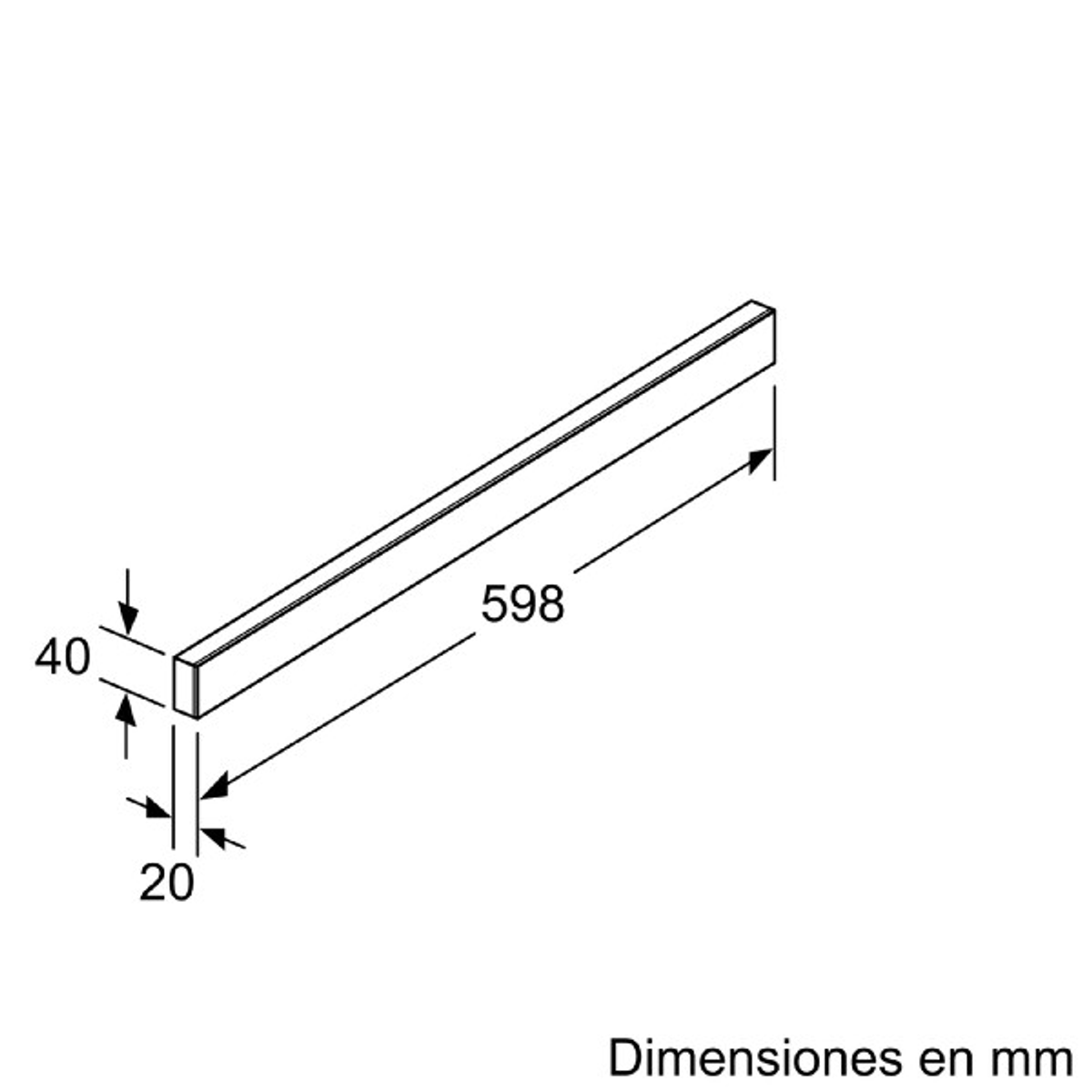 Dimensiones y medidas en milímetros.