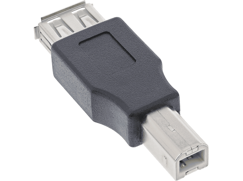 INLINE InLine® USB 2.0 Adapter, Buchse A auf Stecker B Adapter / Konverter USB 2.0 Adapter, schwarz