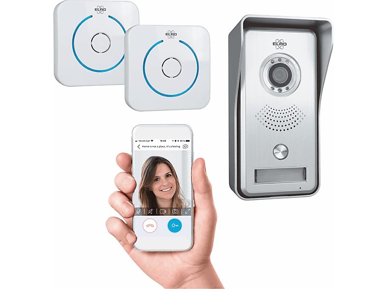 ELRO DVC040IP2 Drahtlose Gegensprechanlage Silber App, mit