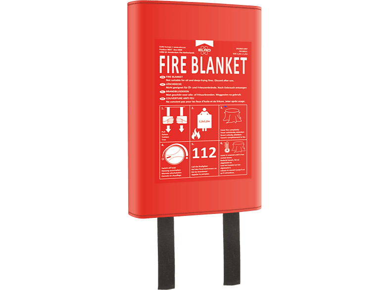 ELRO FB1300 Feuerlöschdecke, Rot | Weiß