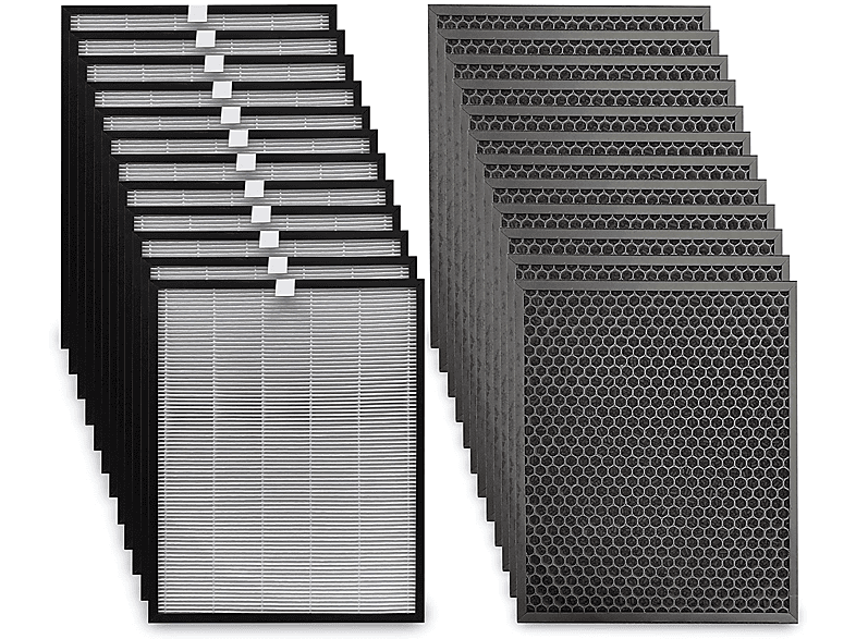 VEVOR Vervangbaar HEPA-Filter, Zeer Efficiënte Filtratie, 5 Stuks, 40 X 40 X 1 9 Cm Wit Effectieve Luchtzuivering Compatibel Met Luchtwassers Verbetert De Luchtkwaliteit