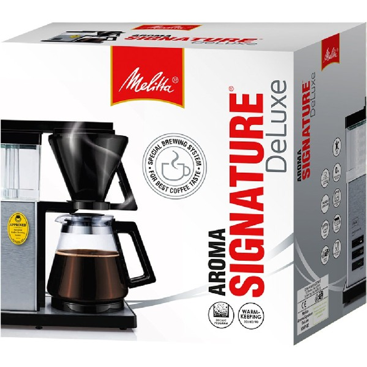 MELITTA Aroma Signature Deluxe Schwarz-Edelstahl Filterkaffeemaschine 100702