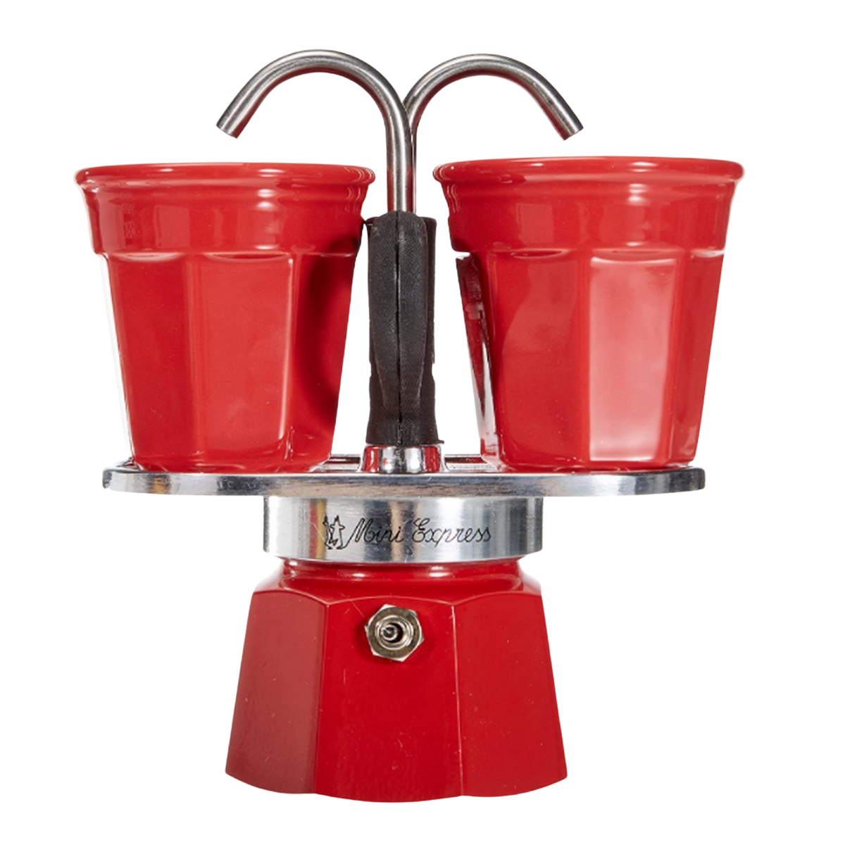 R Rot Mini Tassen BIALETTI Espressokocher für RED Set 2 2TZ