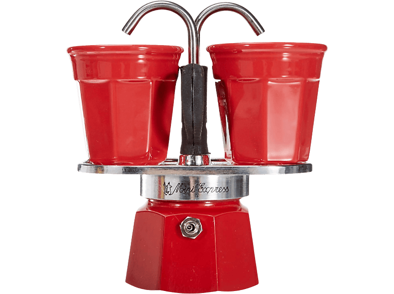 R Rot Mini Tassen BIALETTI Espressokocher für RED Set 2 2TZ