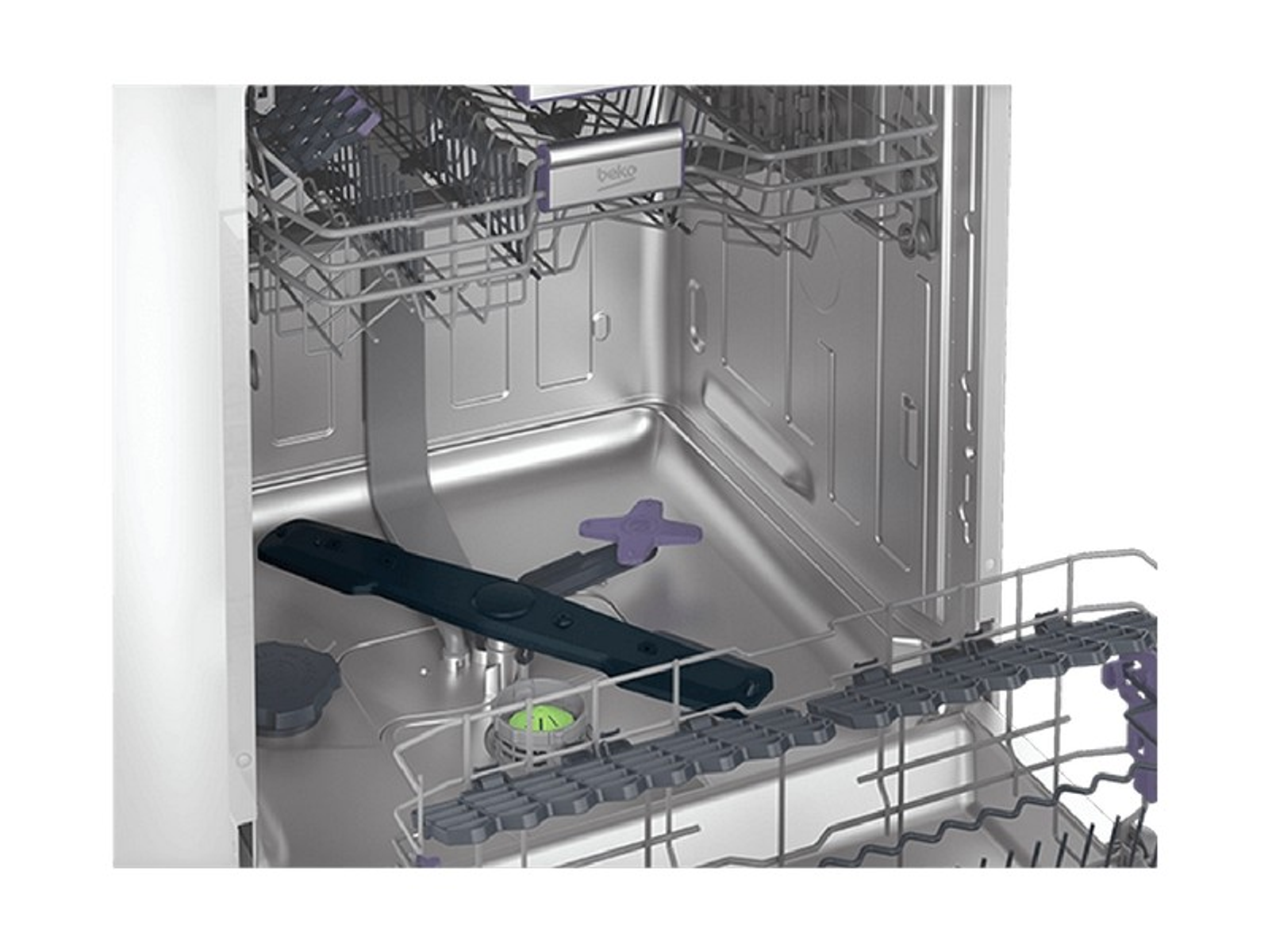 LAVASTOVIGLIE BEKO DFN05321W, Programmi 5, Dimensioni: L 59,80 cm, A 85,00 cm, P 60,00 cm, Rumorosità 49 dB(A), Consumo di acqua 12,90 l, Bianco, Classe E