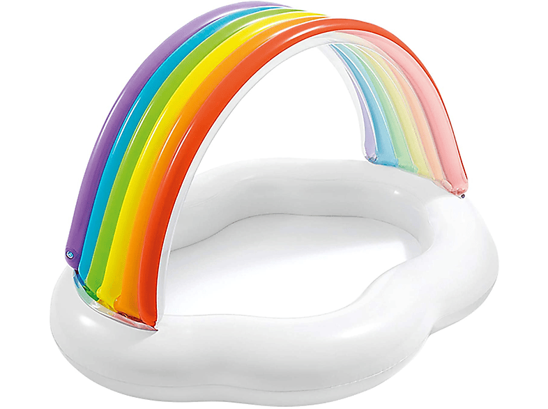 INTEX Baby Pool - Rainbow Cloud (142x119x84cm) Planschbecken, mehrfarbig
