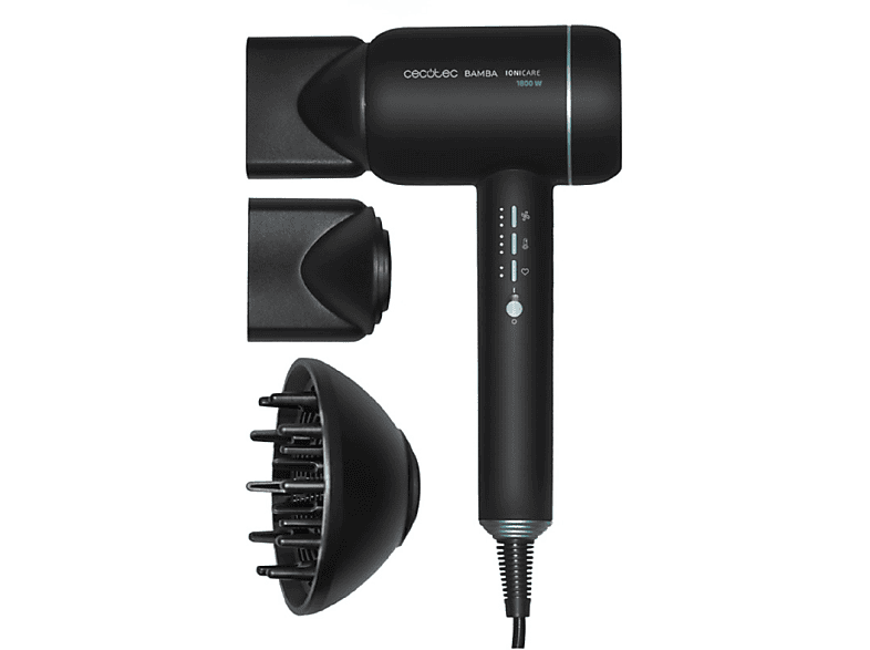 Cecotec Secador de pelo Bamba Ionicare 6000 RockStar Soft. Bajo consumo,  1200W, Motor digital con iones reales, Extreme Protect, Función  autolimpieza