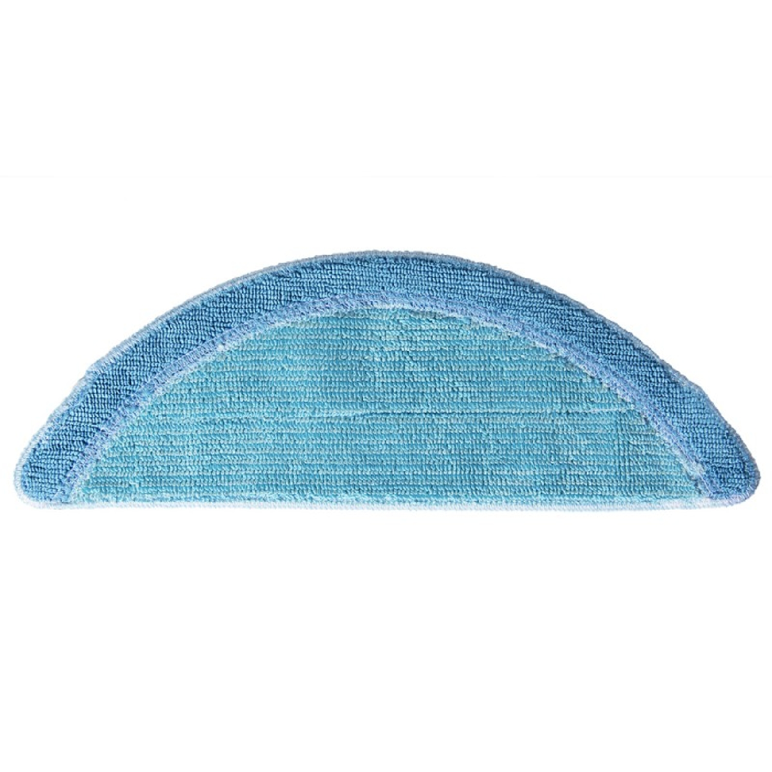 Almohadilla de limpieza de microfibra azul semicircular para robot aspirador.