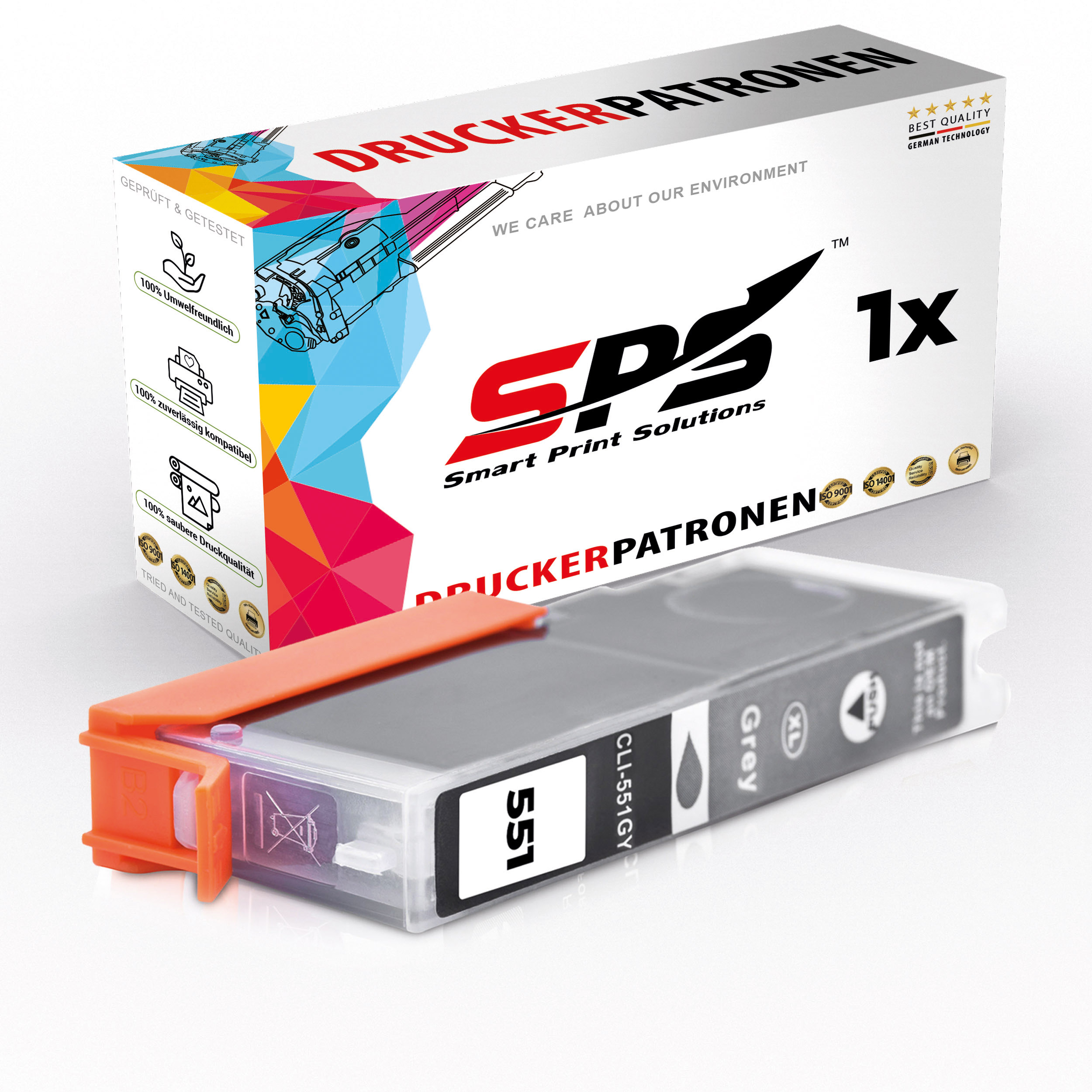 SPS S-8187 Tintenpatrone (6512B001 8750) / IP CLI551GY Pixma Grau