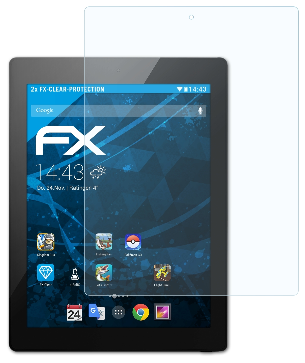 ATFOLIX 2x Touchlet FX-Clear Displayschutz(für X10.Quad.v2)