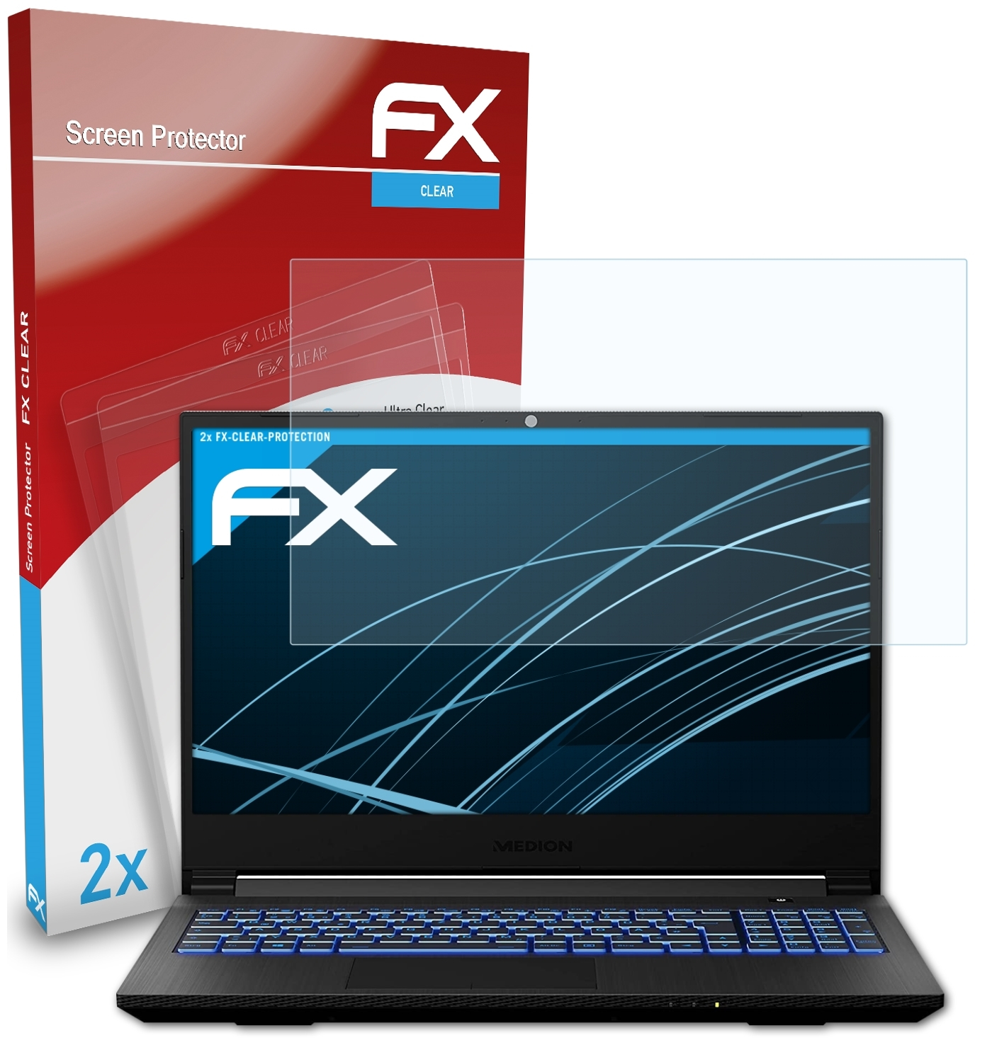 ATFOLIX 2x Medion Erazer FX-Clear Displayschutz(für (MD64015)) P25 Deputy