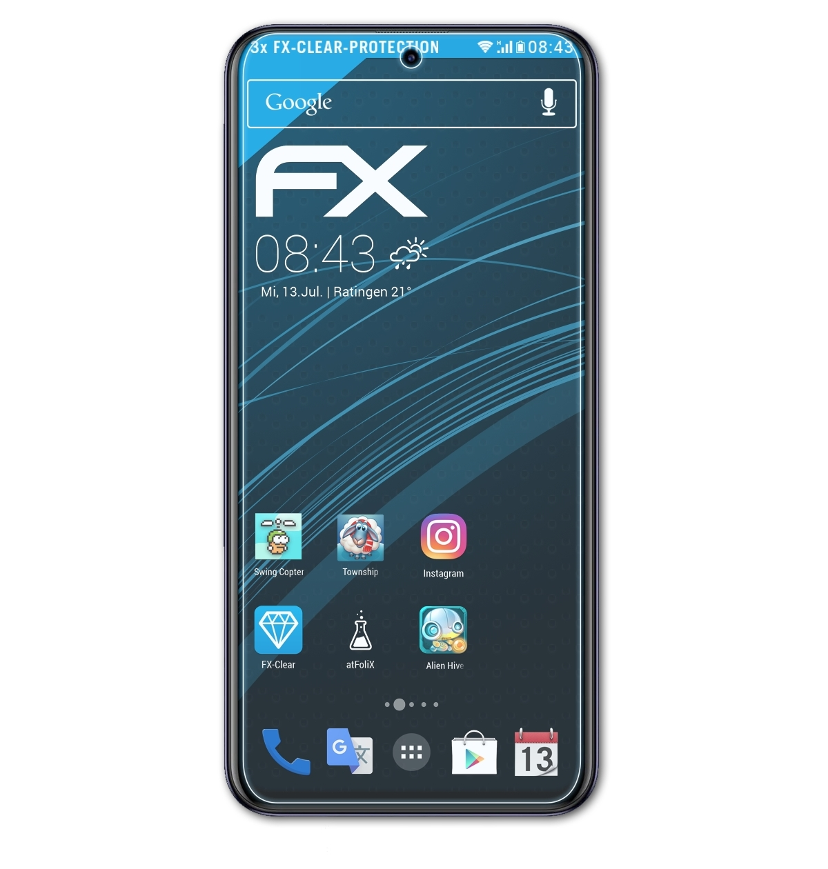 3x ATFOLIX Homtom Pro) FX-Clear P30 Displayschutz(für