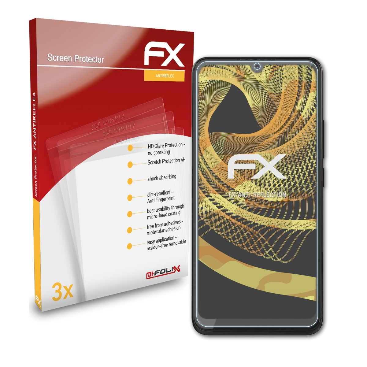 ATFOLIX 3x FX-Antireflex Displayschutz(für Nuu Plus) X6 Mobile