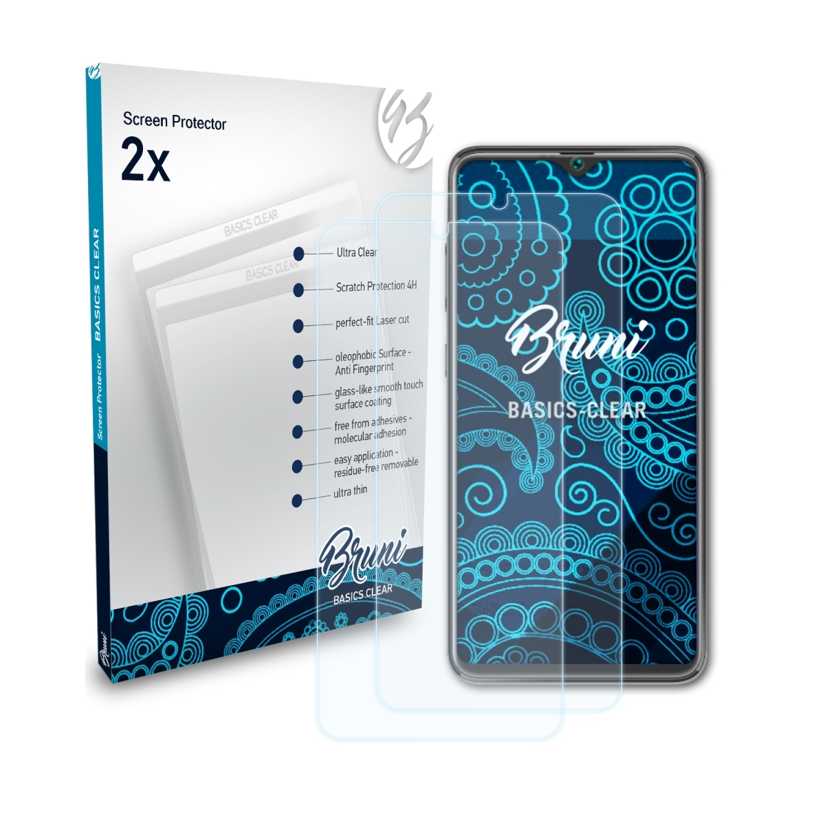 K2 Schutzfolie(für (2020)) Hotwav BRUNI Basics-Clear Pearl 2x