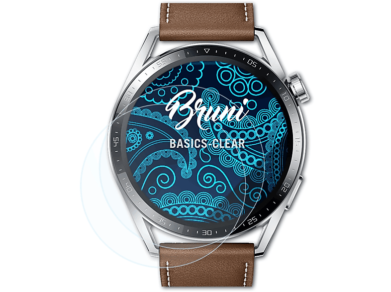 BRUNI 2x Basics-Clear Schutzfolie(für Huawei Watch GT 3 (46mm))