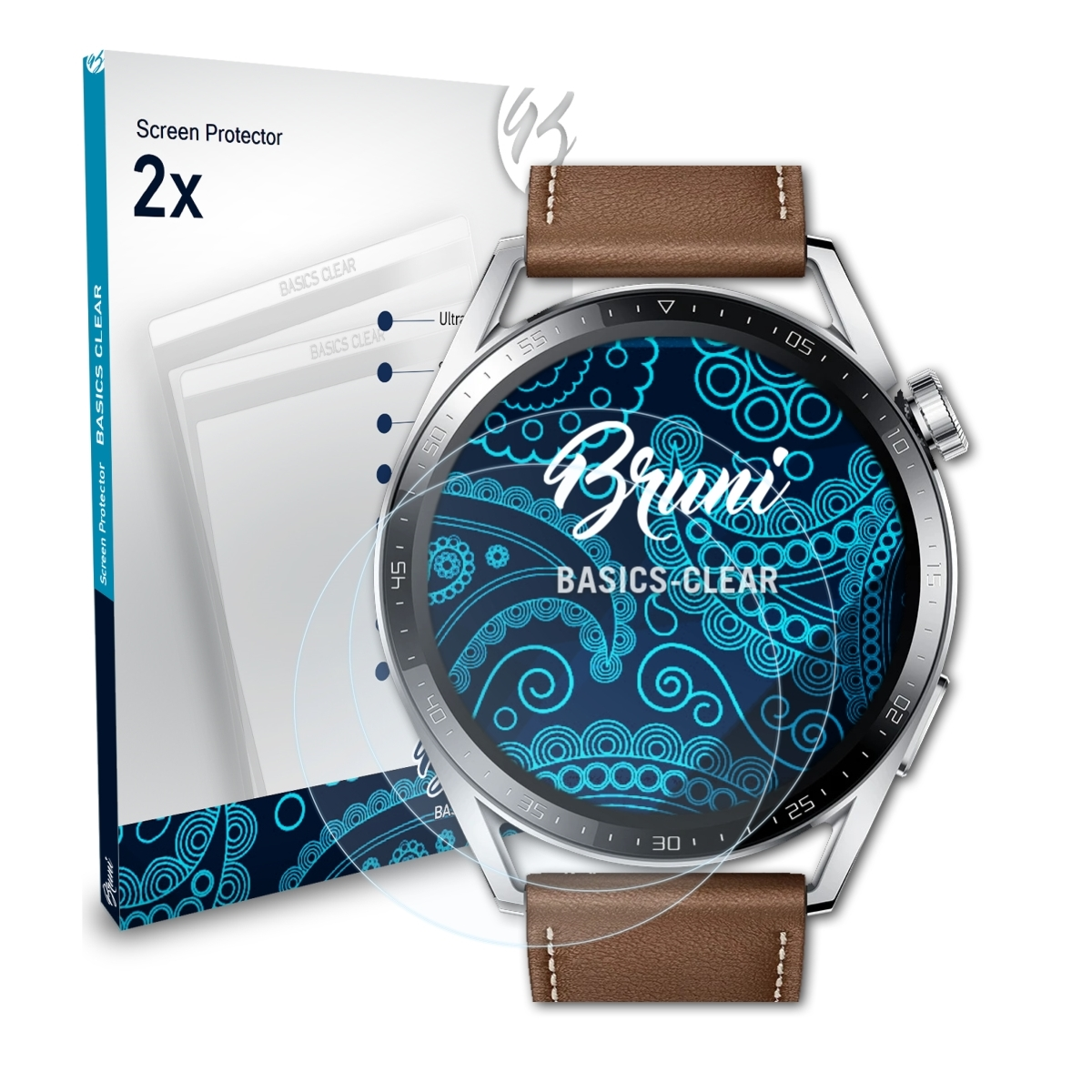 BRUNI 2x GT Basics-Clear Watch 3 Schutzfolie(für (46mm)) Huawei