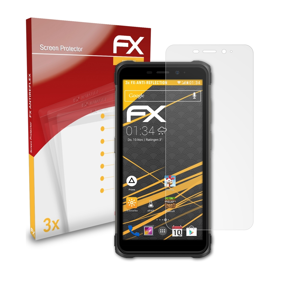 Armor X10) FX-Antireflex Displayschutz(für Ulefone 3x ATFOLIX