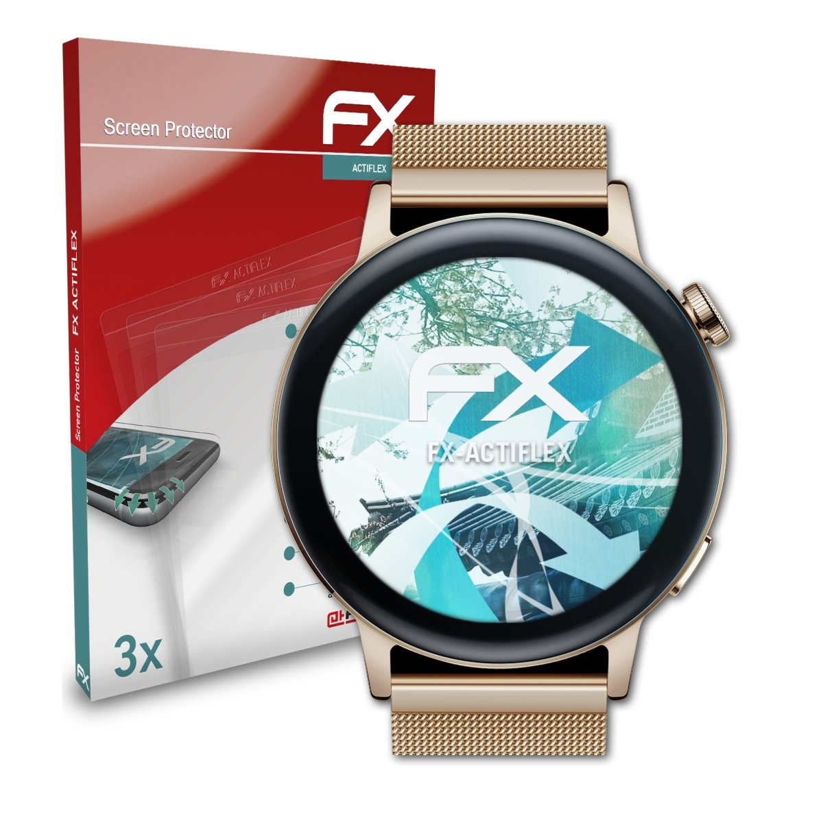 Watch Displayschutz(für FX-ActiFleX (42mm)) Huawei 3x 3 GT ATFOLIX